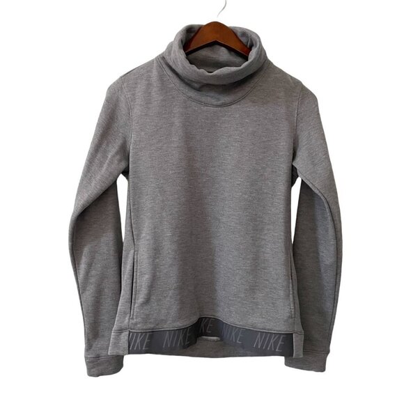 Nike Sweaters - Nike Dri-Fit Cowl Neck Gray Sweatshirt Women's Size XS Athletic Pockets Casual